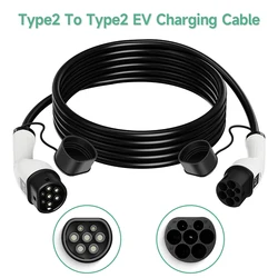 Portable EV Charging Cable 32A 22KW 3 Phase Electric Car Charger 3.5KW 16A 1 Phase EVSE Kit EV Cable Type 2 to Type 2 IEC62196-2