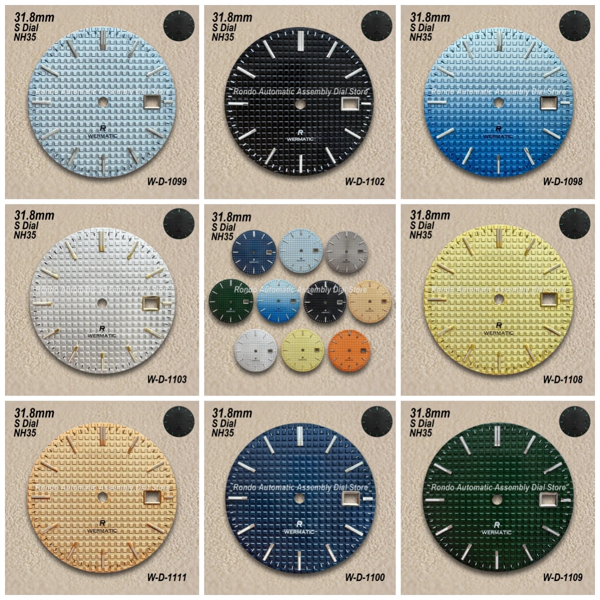 

31.8mm S Logo Dial Suitable For NH35 Japanese Automatic Movement Green Luminous High Quality Oak Watch Modification Accessories