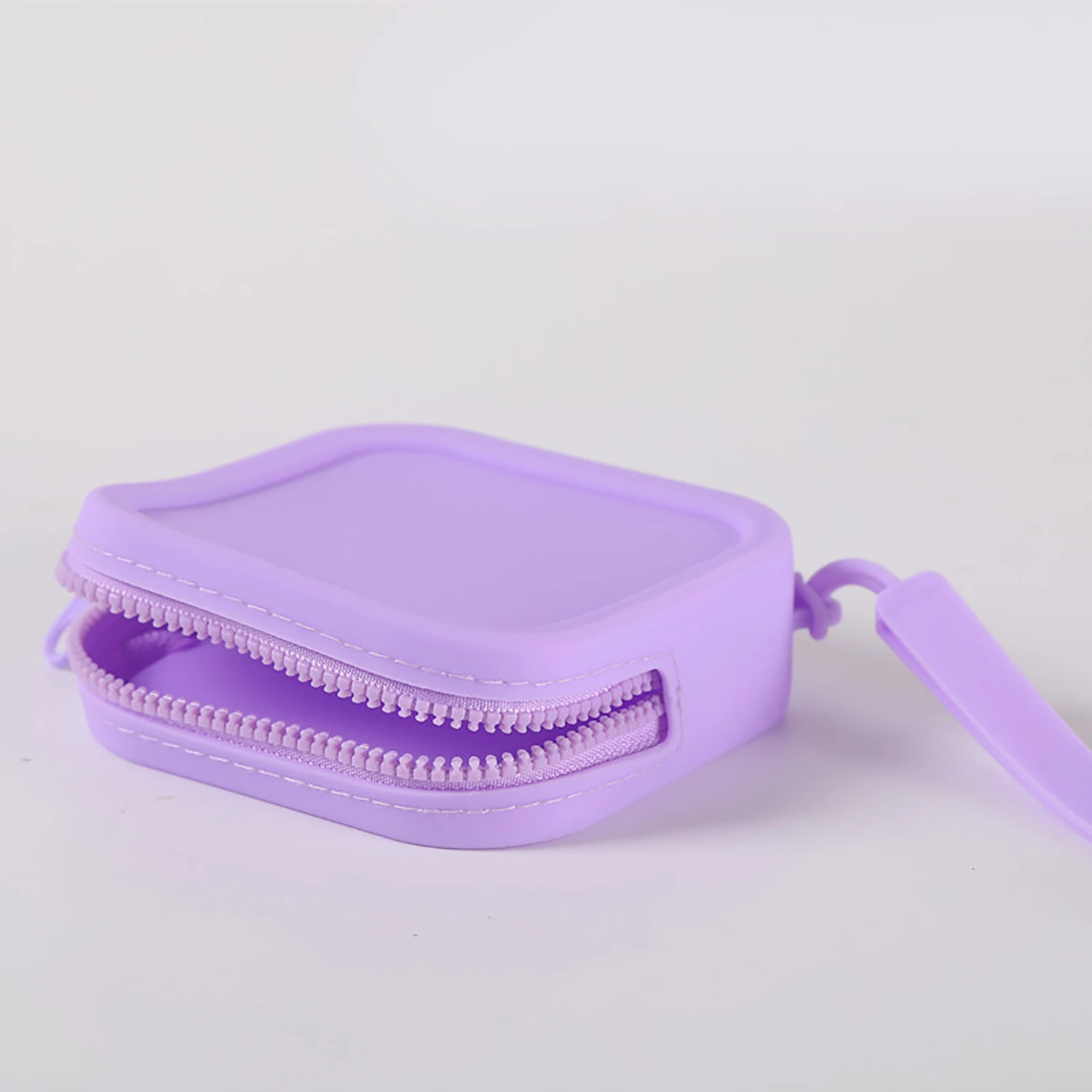 Silicone Square Small Storage Bag Purse Coin Wallet Earphone Jewelry Charging Cable Cards Organizer Mini Travel Cosmetic Bag