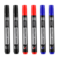 3/6/9Pcs/Set Permanent Marker Pen Fine Point Waterproof Ink Thin Nib Crude Nib Black Blue Red Ink 1.5mm Fine Color Marker Pens