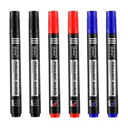 3/6/9Pcs/Set Permanent Marker Pen Fine Point Waterproof Ink Thin Nib Crude Nib Black Blue Red Ink 1.5mm Fine Color Marker Pens