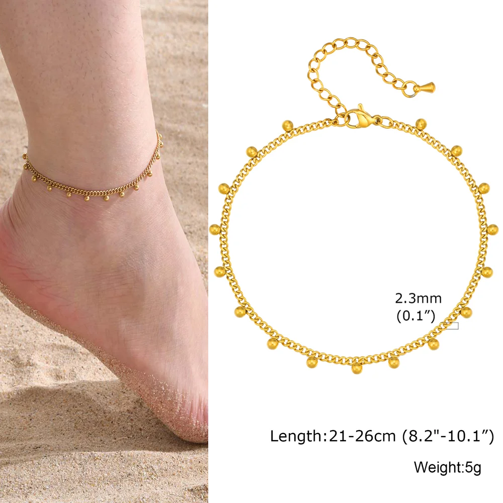 Herz-Fußkettchen aus Edelstahl für Damen, vergoldetes, zartes Fußkettchen-Armband, leichter Luxus-Fußschmuck, Partygeschenke für Mädchen