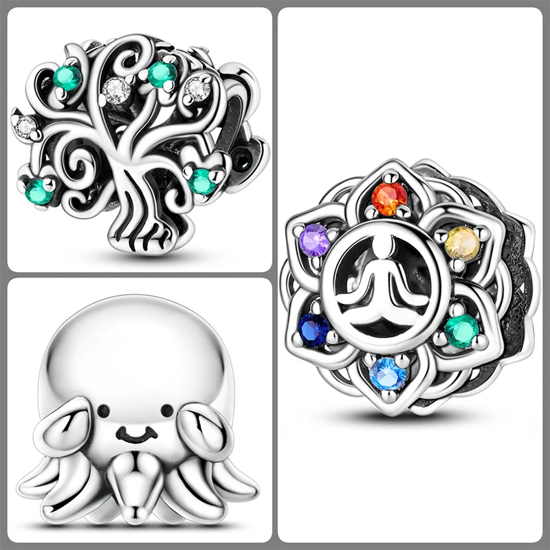 3 Stück 925 Sterling Silber Charm-Perlen-Set Mama Papa Schwester Katze Schmetterling Schleife Liebe Charms für DIY Armband Halskette Schmuckherstellung – Detail 22