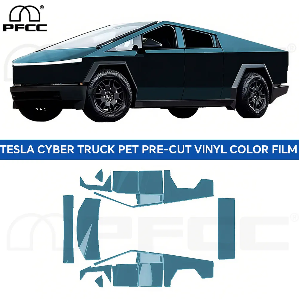 

Для Tesla CyberTruck PET предварительно вырезанная виниловая цветная пленка, защитный рулон для изменения цвета корпуса, аксессуары для защиты от царапин
