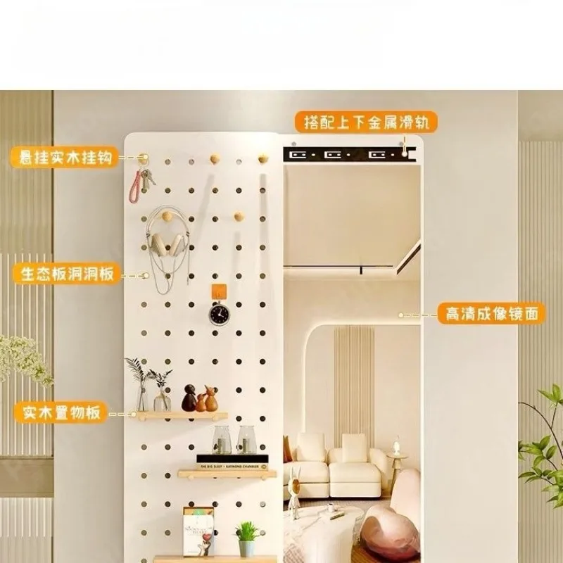 

Household full-length mirror push-pull close hidden full-body mirror wall hanging hole board porch fitting mirror