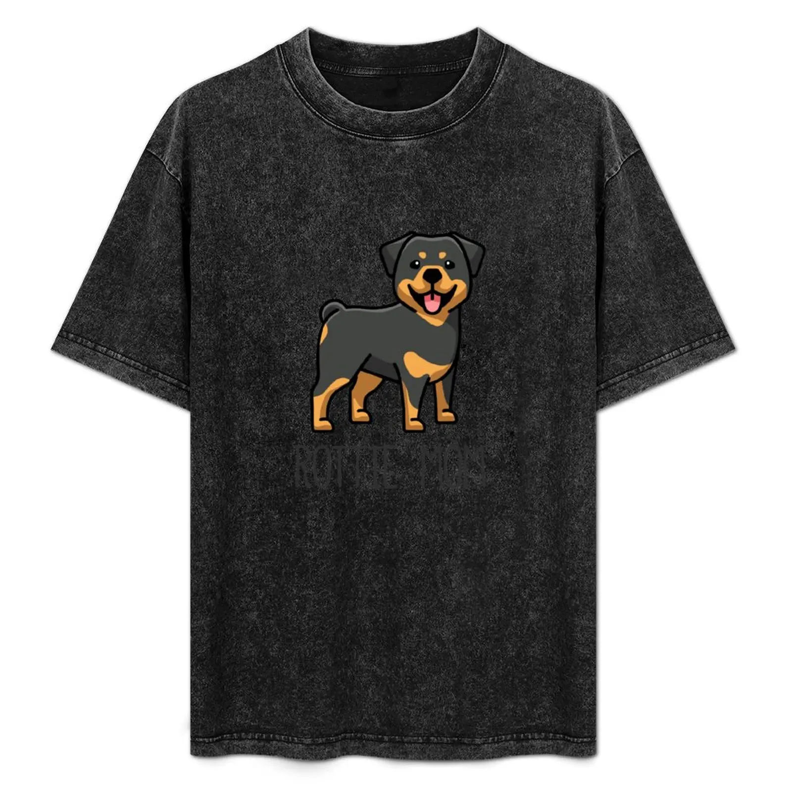 Rottweiler mom rottie mom dog love T-Shirt Soft Basic Cotton Short Sleeve Tee