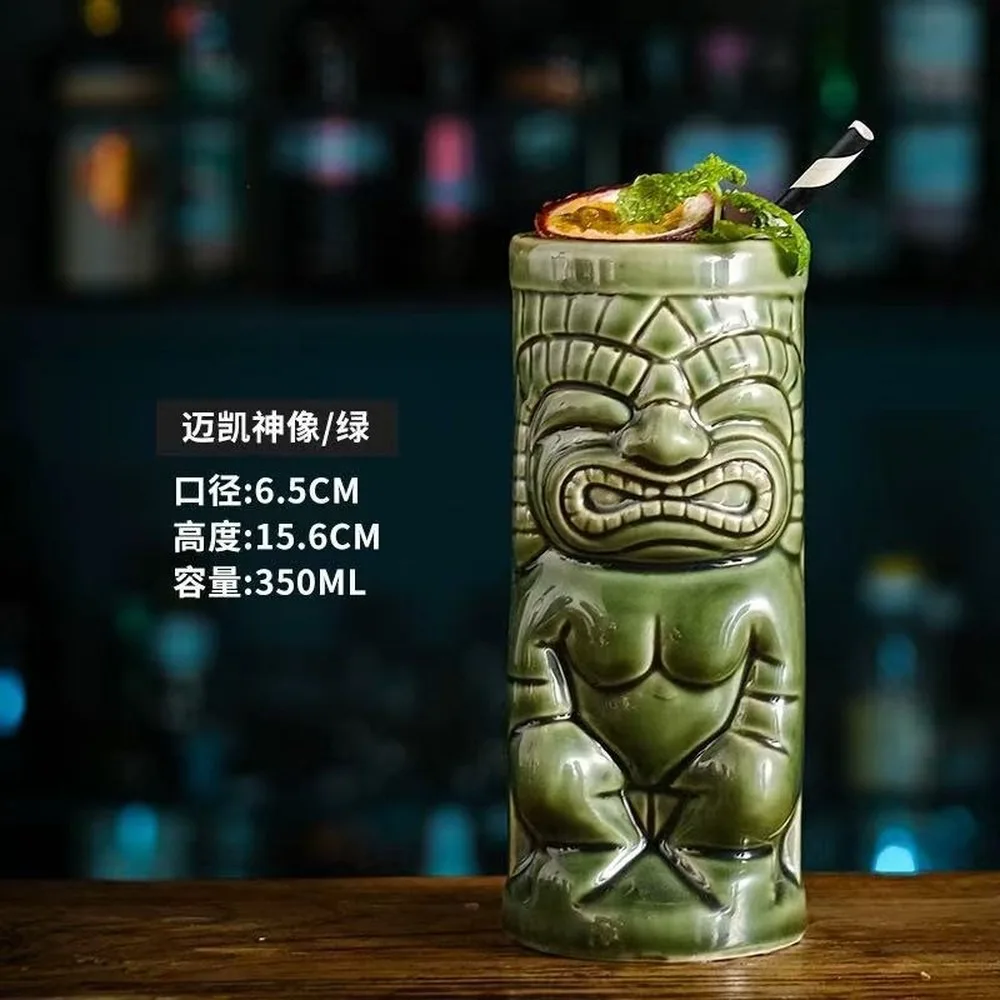 Creative Tiki Mug Ceramic Hawaiian Cocktail Cup Skull Zombie Bar Drinkware Summer Party Gift