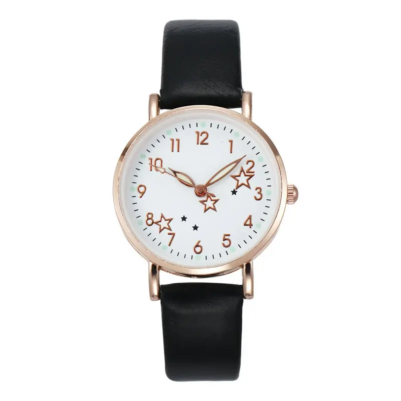 Lichtgevend quartz vrouw horloge studenten temperament eenvoudig schattig horloge roestvrijstalen wijzerplaat vrouwelijke klok geen armband Relogio Mujer