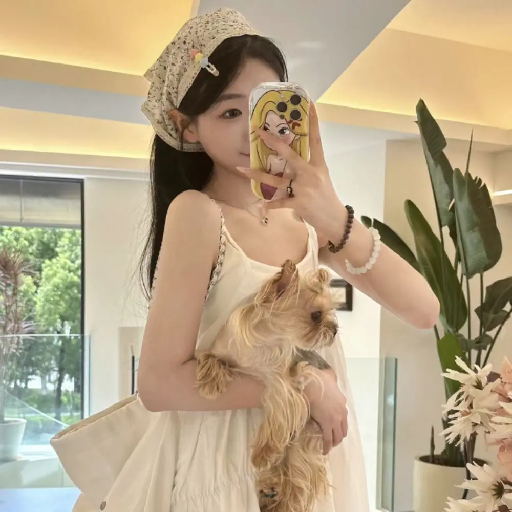 

New French Style Triangle Scarf Small Flowers Hollow Turban Bandana Lace Hair Accessories Hair Bands for Women Girls