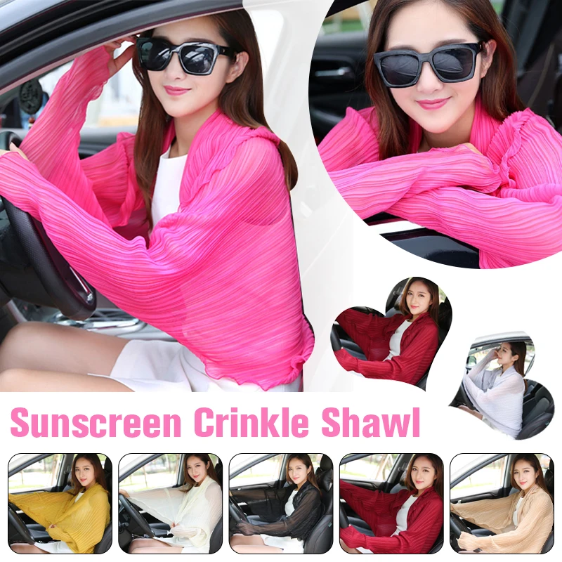 

Women Summer Sheer Chiffon Cardigan Bolero Sun Protection Shawl Soft Yarn Breathable Cape Beach Sun Wraps Shrug Tops