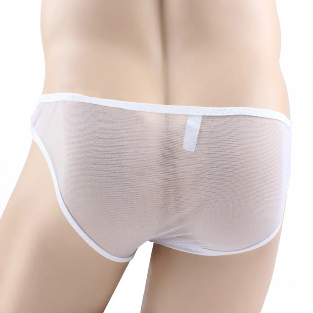 

UltraThin Mesh Panties For Men Sexy Low Waist Lingerie Briefs Soft And Comfortable Choose From White Red Black Pink