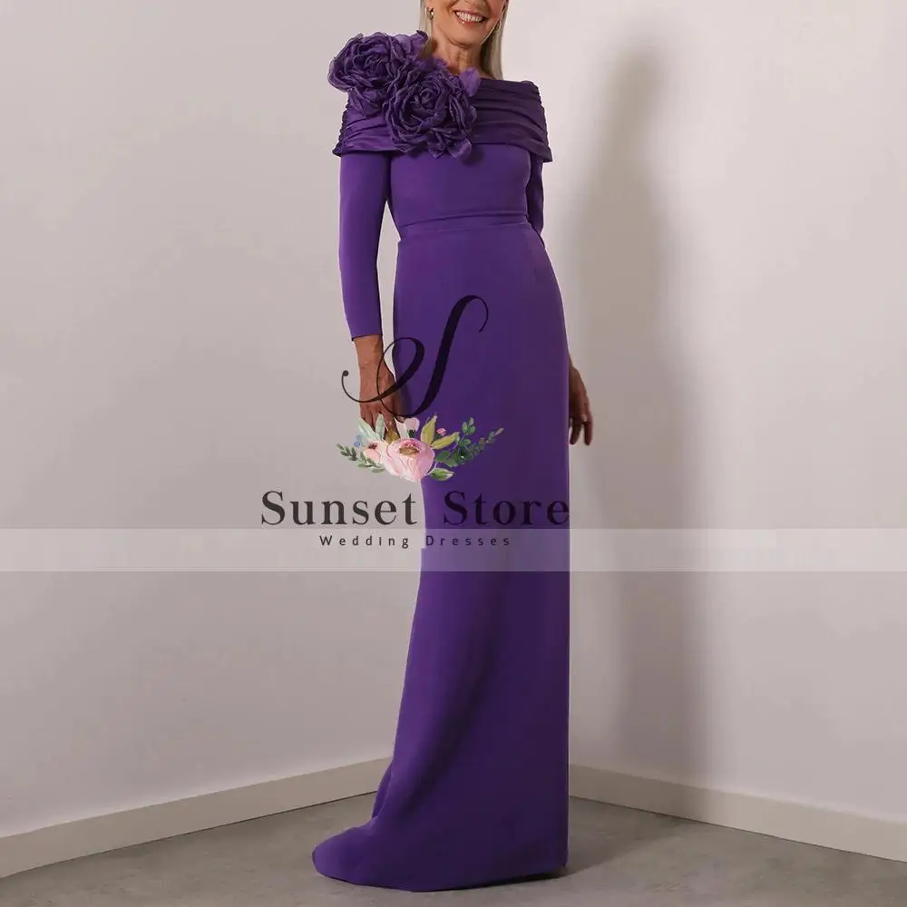 

Свадебные платья для гостей по индивидуальному заказу для женщин с длинными рукавами и 3D цветами, вечерние платья русалки с рукавами 3/4, вечернее платье с трубой