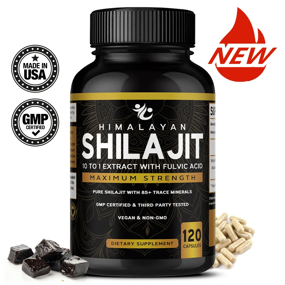 

Original Himalaya Shilajit Capsule in Trace Minerals & Fulvic Acid for Energy, Muscle Strength & Immunity, Endurance for Men
