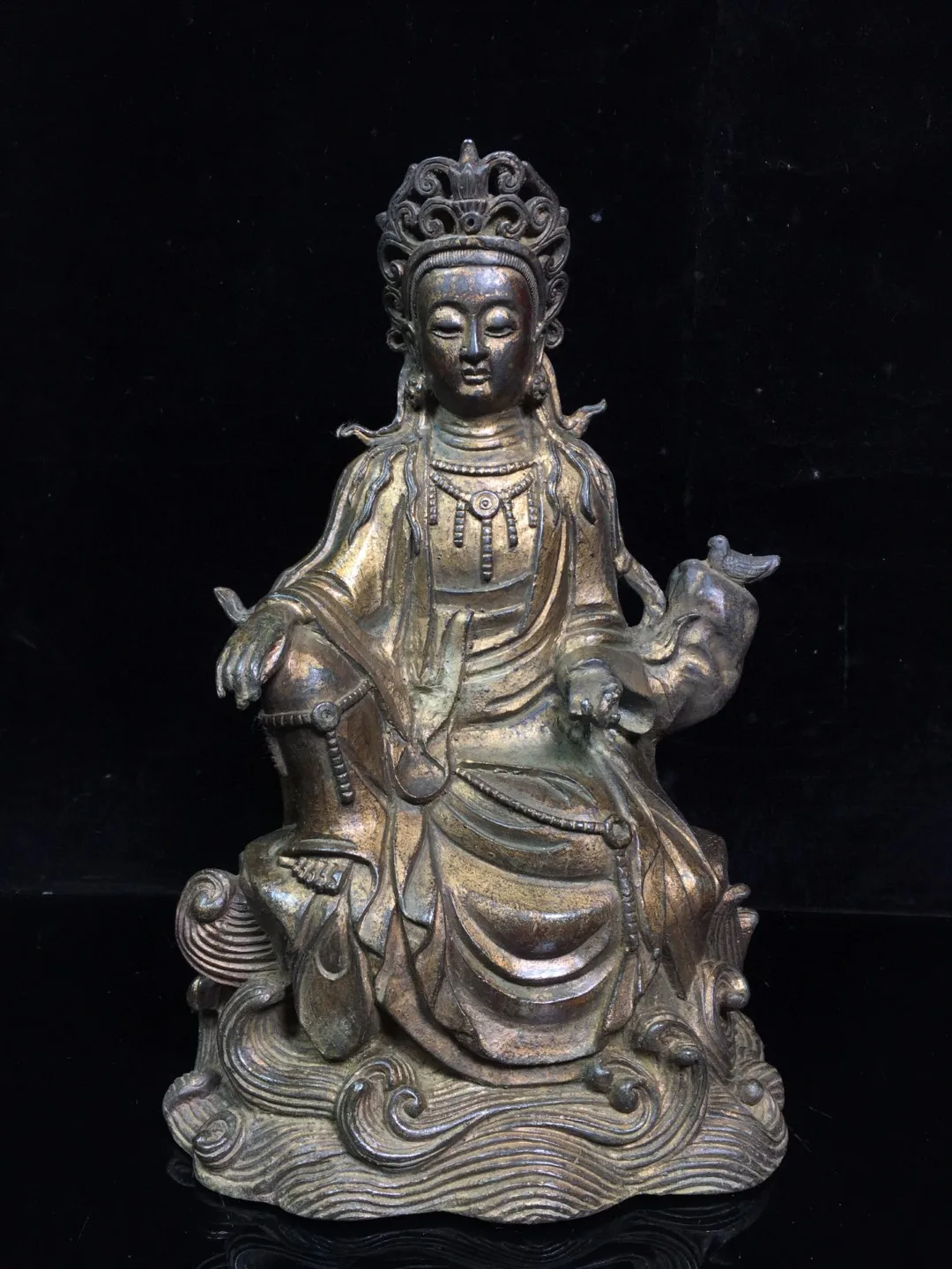 

Tibetan old bronze Buddha mud gold free Guanyin Tara Buddha statue ornaments home Buddhist hall supplies collection miscellaneou