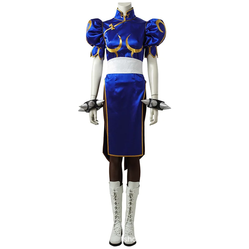 costume-de-cosplay-chun-li-ensemble-complet-tenue-de-combattante-bleue-personnage-de-jeu-feminin-jeu-de-role-vetements-de-fete-d'halloween