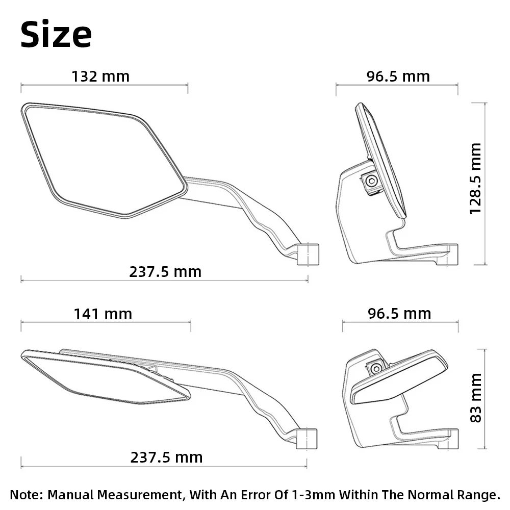 Universal Motorcycle Rearview Mirror for Honda CB1000R CB650R CB650F CB500 CB300 CB200X CB125 Sports Wind Wing Rear View Mirrors