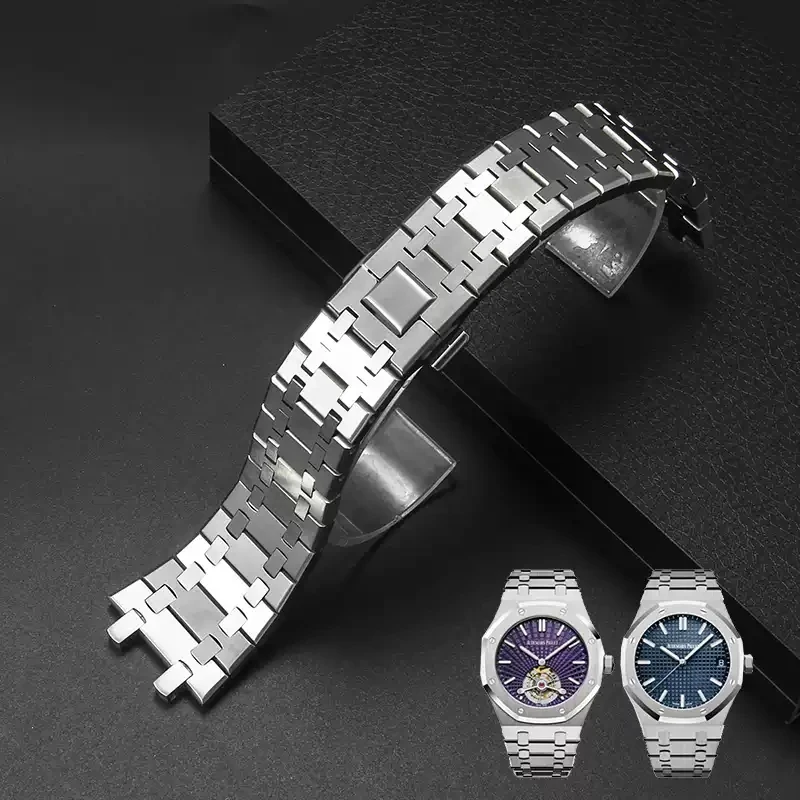 

316LStainless Steel Bracelet For AP 15400 Audemars Piguet Royal Oak GA2100 2110 Strap Men Silver Watch Band 26mm wrist