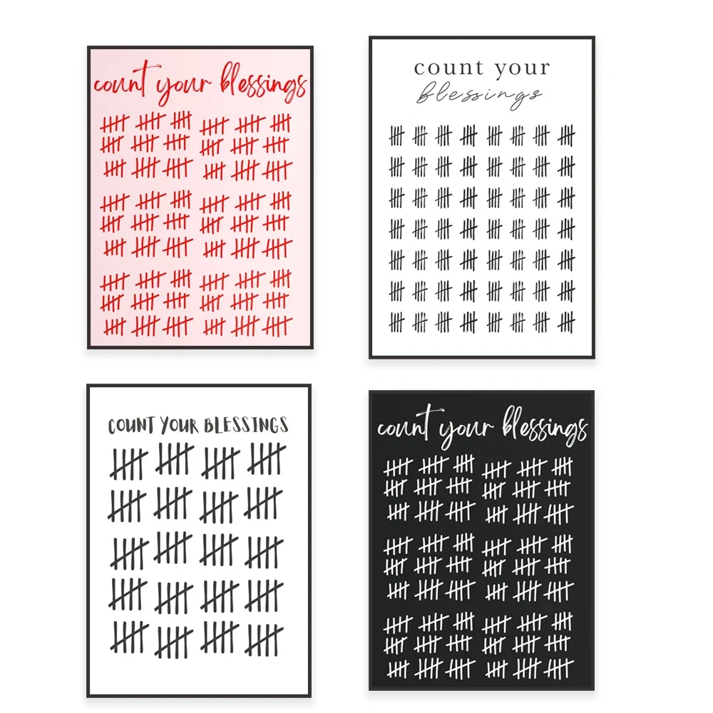 Count your blessings printables, gratitude posters, hash mark art, pound art, motivational poster wall art for fall home decor