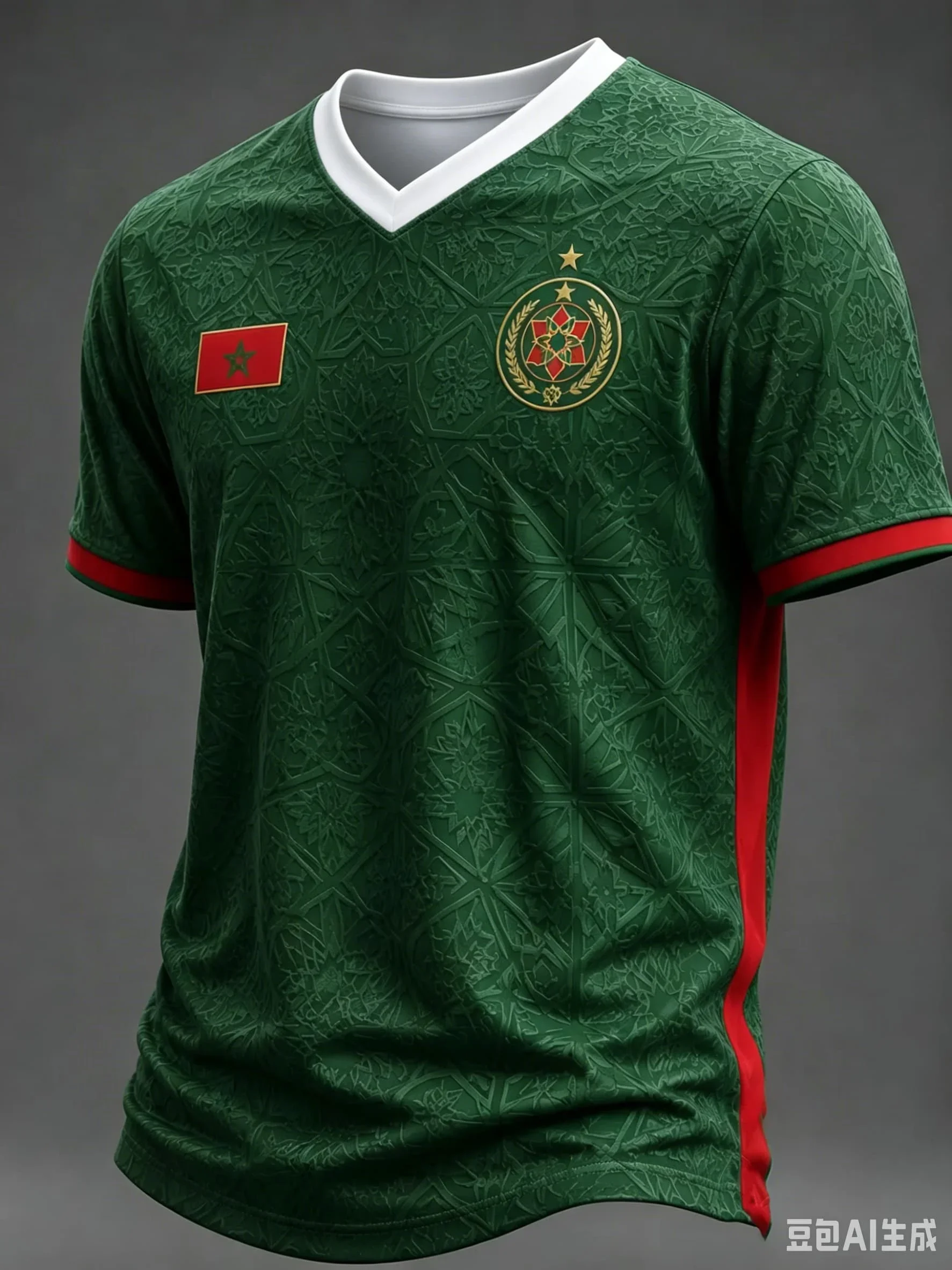 Morocco Team Away Soccer Jersey White Short Sleeve T Shirt Green Football Unisex Fans Supporter Training Sport Tee Casual  Top