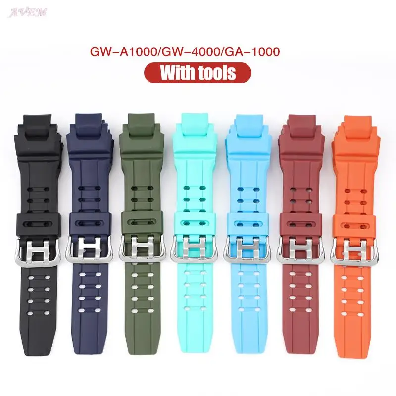 for Casio G-SHOCK GW-4000 GA-1000 GW-A1000 GW-A1100 G-1400 Strap TPU Silicone Diving Waterproof Sport Watch Band Bracelet Men