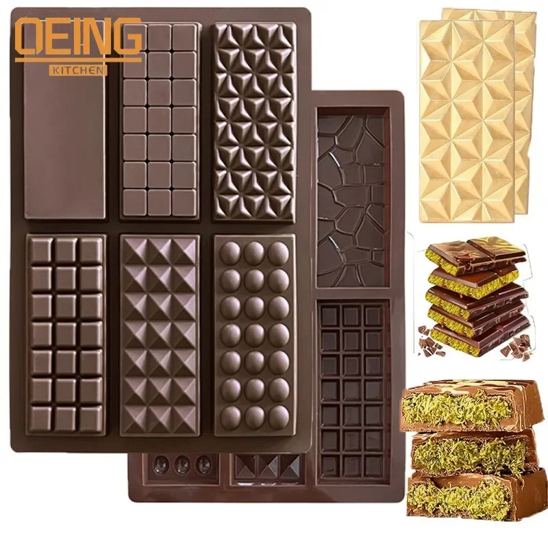 

Chocolate Bar Molds Silicone Bars Break Apart Wax Melt Mould Easy Release Rectangle Durable for Protein and Energy Handmade Gift