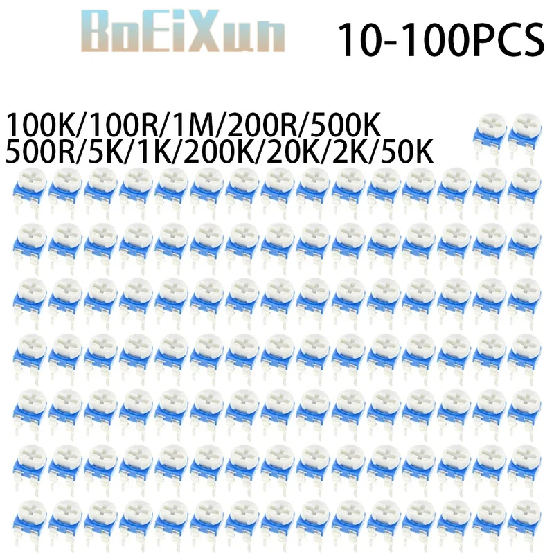 10-100PCS RM065 RM-065 Series 1K 2K 5K 10K 20K 50K 100K 200K 500K 1M Ohm Trimpot Trimmer Potentiometer Variable Resistor