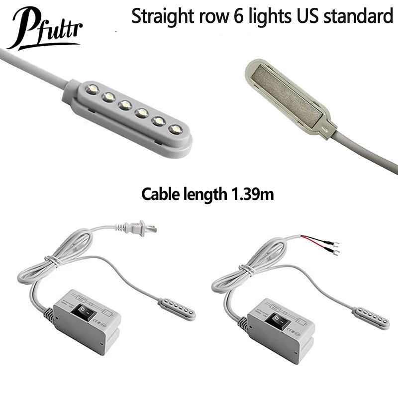 

6/10 LEDs Sewing Machine Light U Shape Industrial Lighting Lamp Magnetic Working Light For Drill Presses Workbenches EU/US Plug