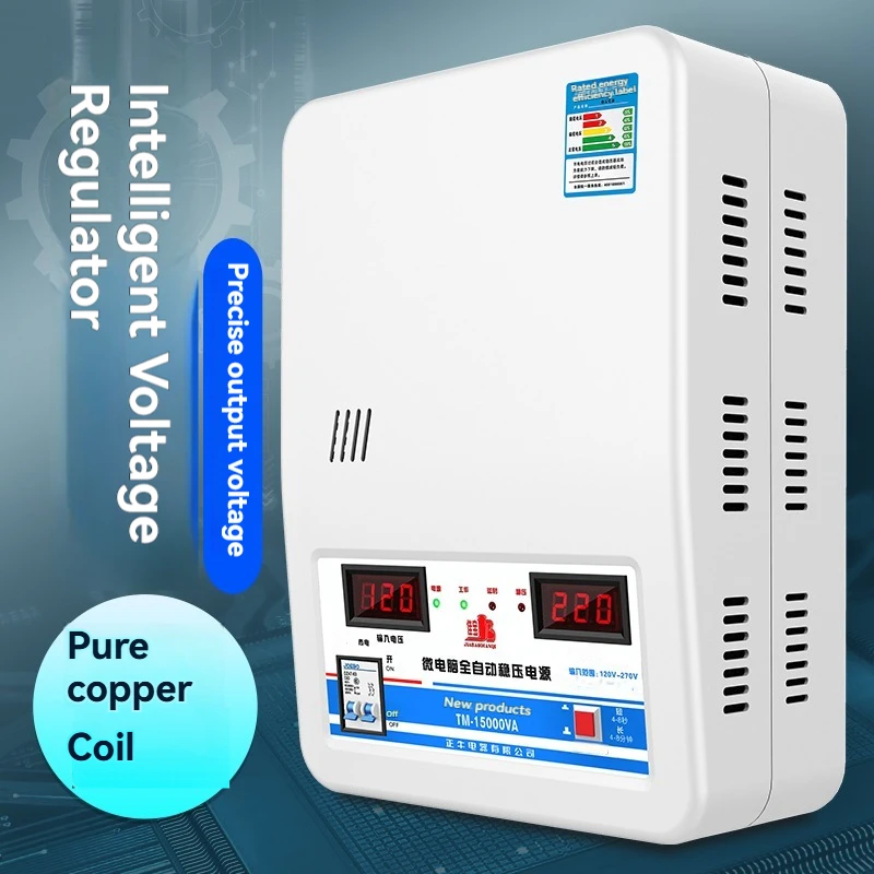 منظم جهد مكيف الهواء الأوتوماتيكي بالكامل، جهد 220، طاقة عالية، مثبت منزلي تجاري، 20 كيلو وات