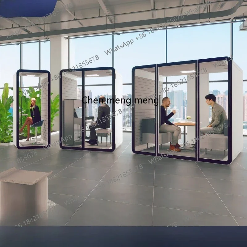 Shared office two-person reception activities phone booth mobile silent cabin built-in ventilation lighting soundproof room