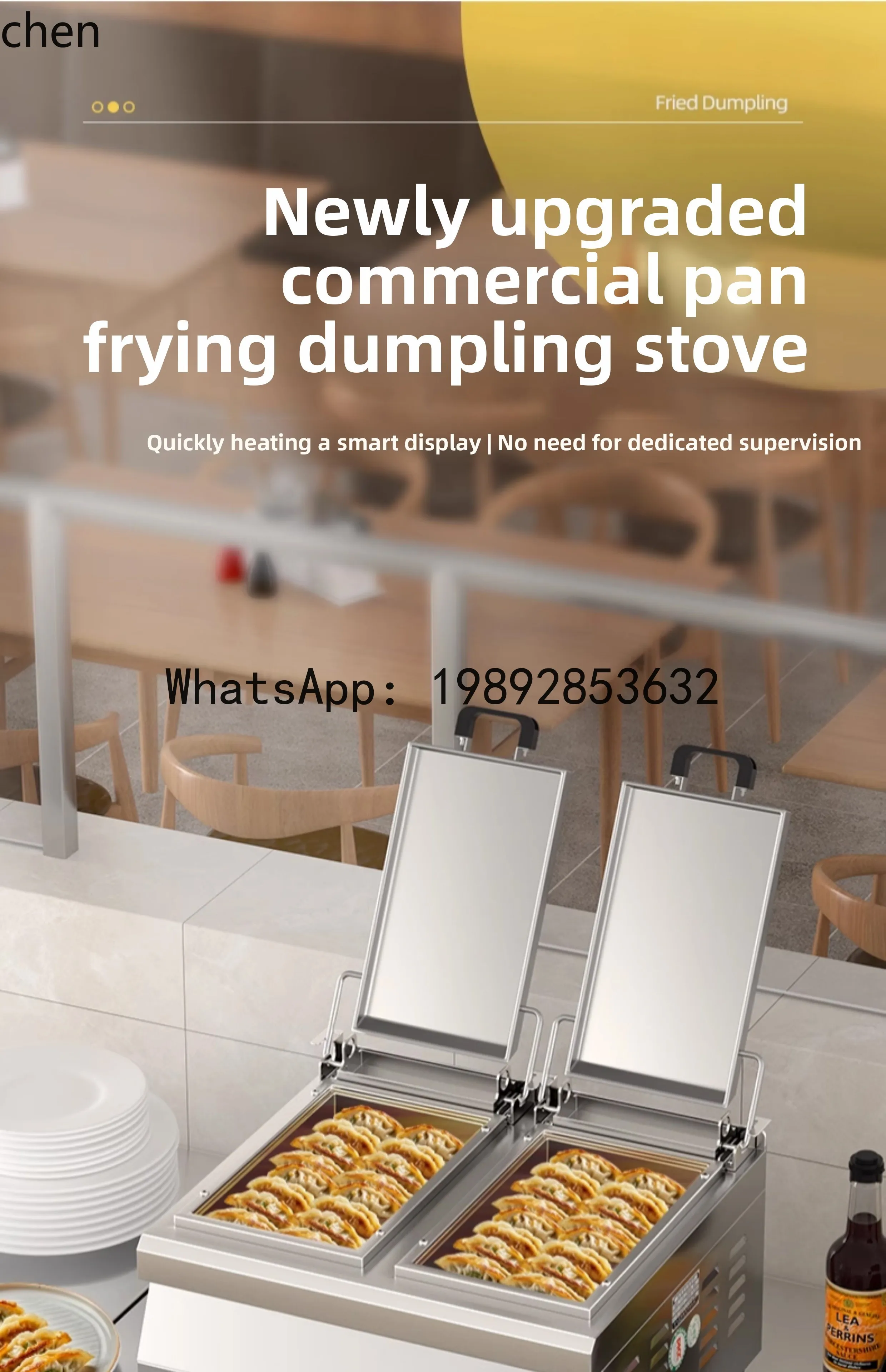 AB  pot sticker electric water frying pan square gas fully automatic desktop gas cake pan stall raw frying dumpling stove
