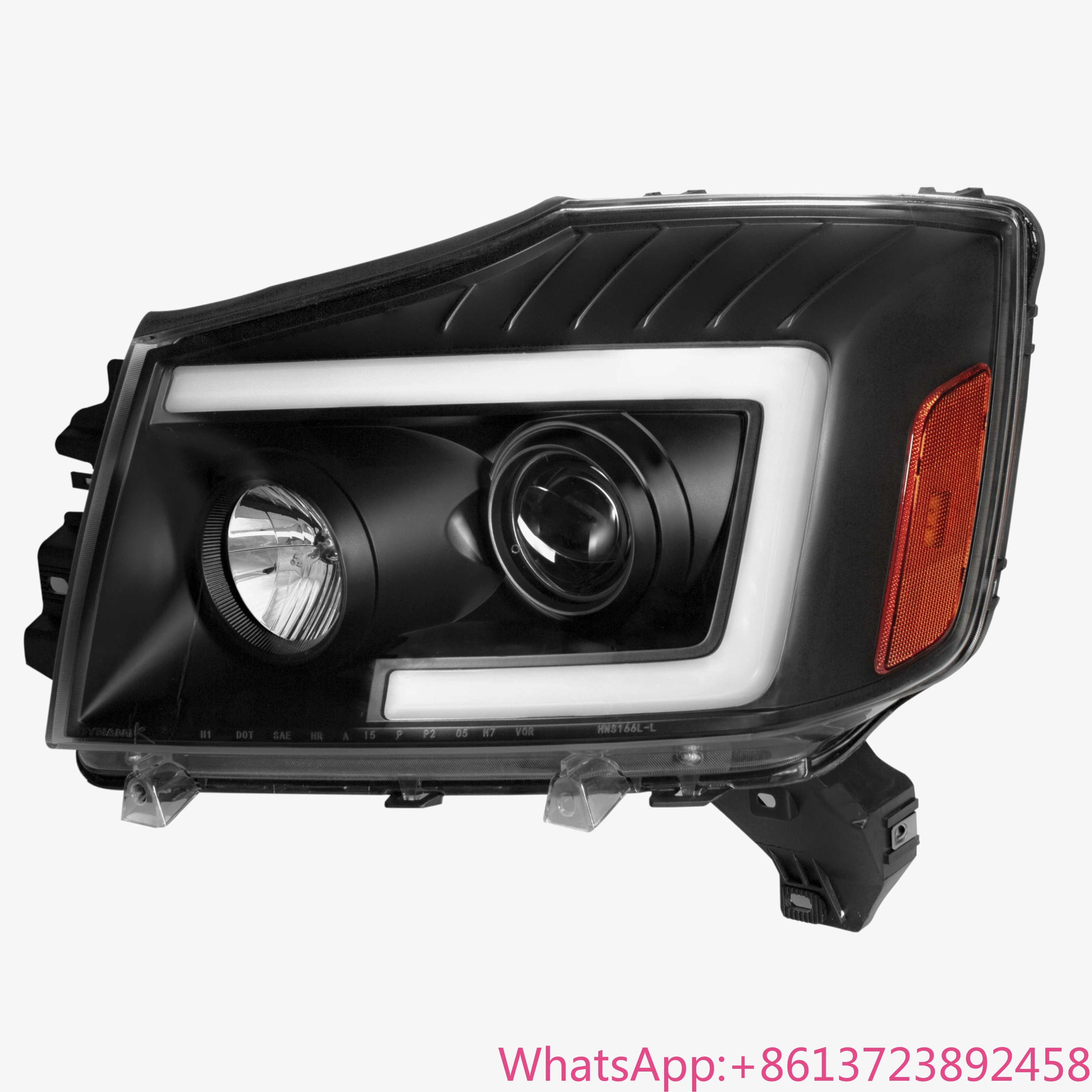 

Hot-selling LED C-Bar Projector Headlights wSwitchback Sequential Turn Signals FOR 04-15 Nissan Titan/04-07 Armada(Black/clear)