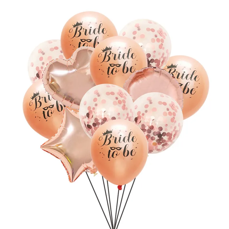 Rose Gold Bride To Be Latex Confetti Balloons For Wedding Party Decoration Bridal Shower Hen Bachelorette Party Wedding Supplies