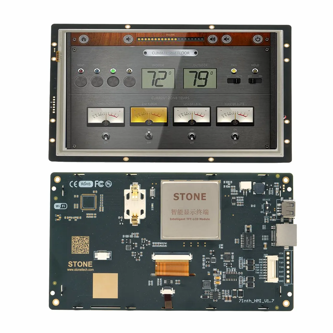 

7" SCBRHMI HMI Intelligent Smart UART Serial Touch TFT LCD Module Display Panel for Equipment Use