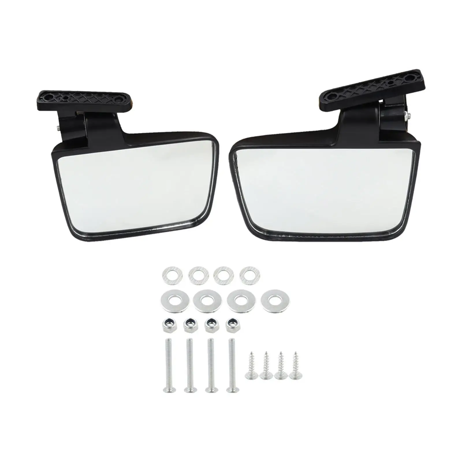 Golf Cart Folding Side View Mirrors Kit Impact Resistant Easily Install Vehicle Repair Parts Accessory Flexible Adjustment