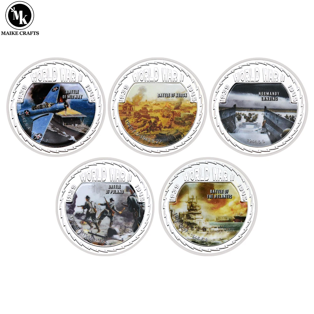 

5pc/set American Battle of Midway Commemorative Coin Metal Craft Challenge Coin Collectible Gift