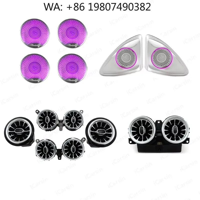 W213 Dynamic Symphony Interior LED Lamp, 64 Color Air Vent Ambient Light Fit 2016-2023 Mid Size Sedan Car Refit Accessories
