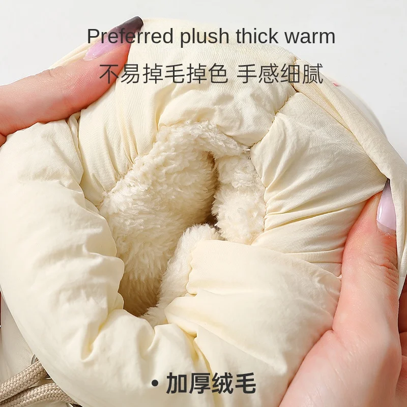 Fleece cotton slippers women\'s winter couple indoor snow boots household thick-soled plush warm waterproof cotton shoes men\'s