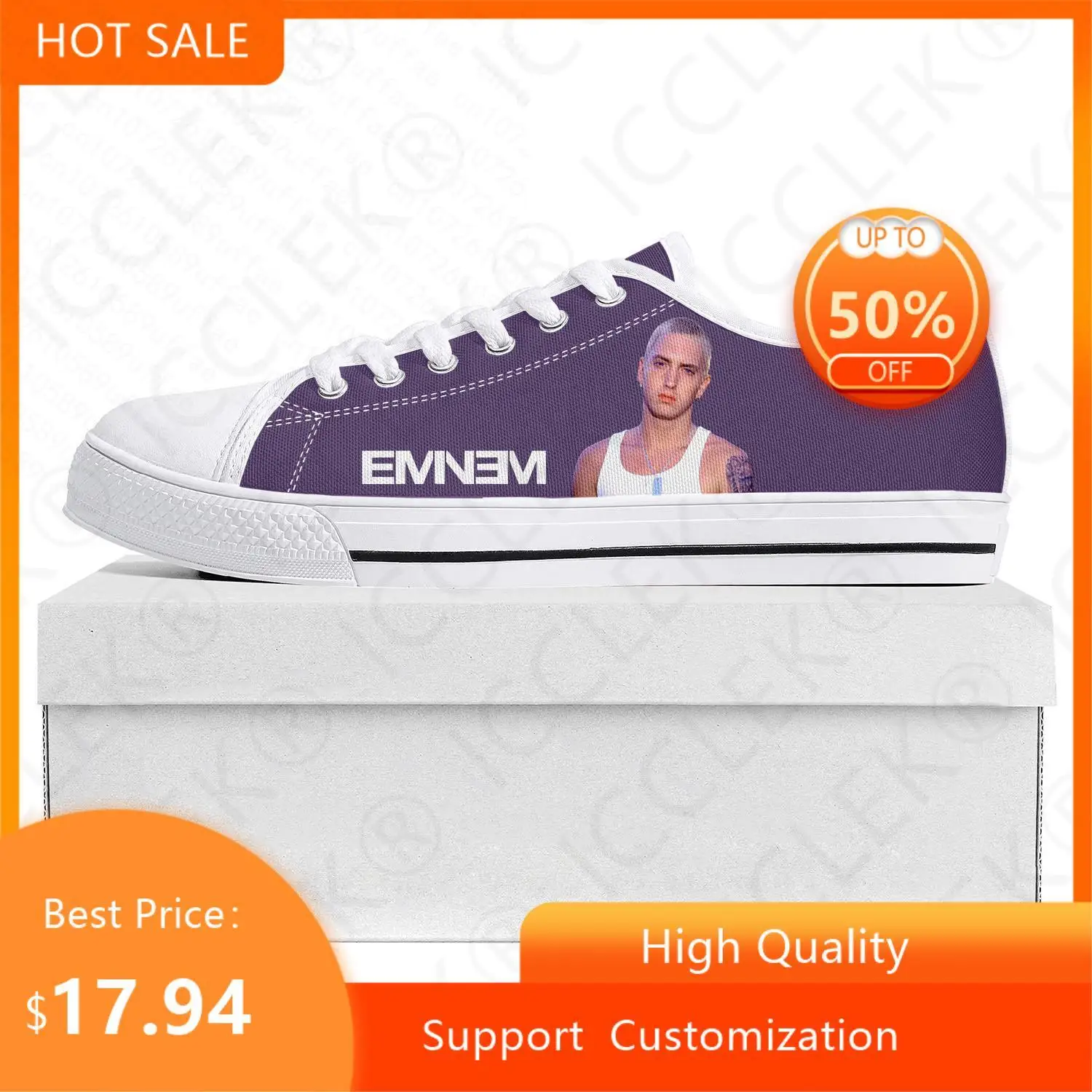 Eminem Hip Hop Rapper Musik Beliebte Low Top Hohe Qualität Turnschuhe Frauen Der Männer Teenager Leinwand Sneaker Paar Schuhe Schuh