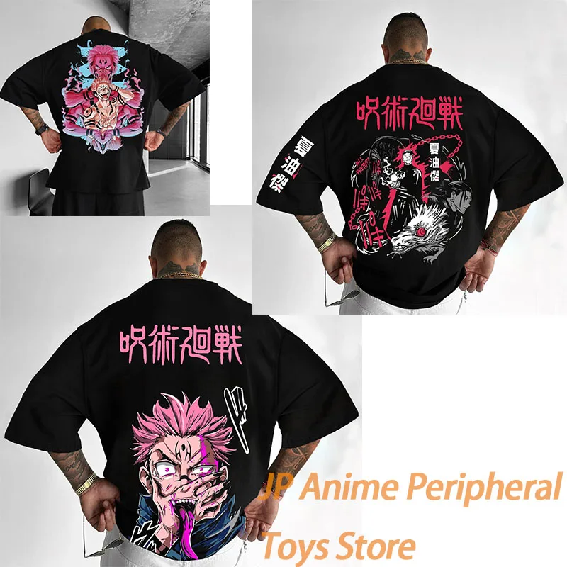 Men's Cotton T-Shirt Fashion Jujutsu Kaisen Itadori Yuji Oversize Anime Graphic Tees Shirts For Cosplay ShortSleeveFemaleClothes