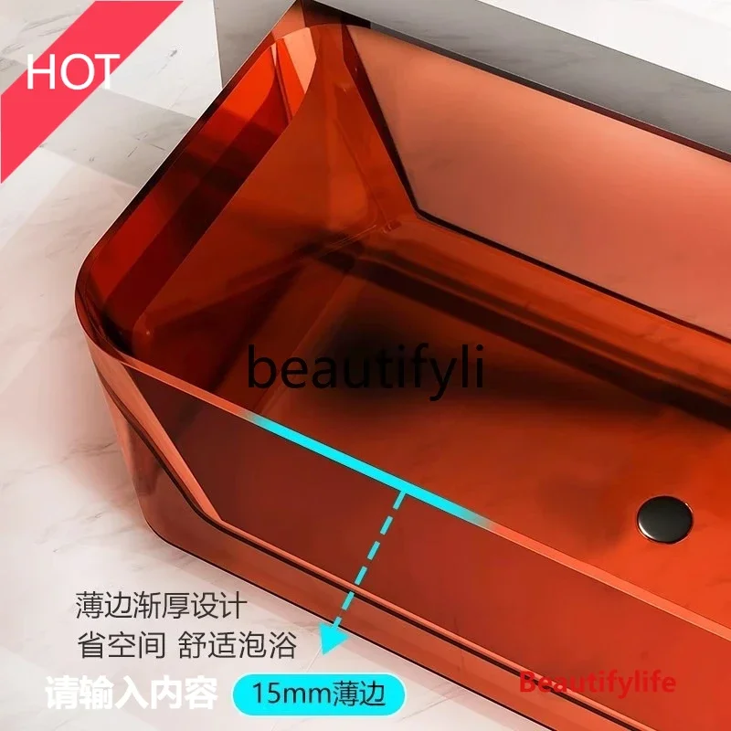 

Transparent bathtub household small apartment against the wall hotel B & B, crystal color LHY26
