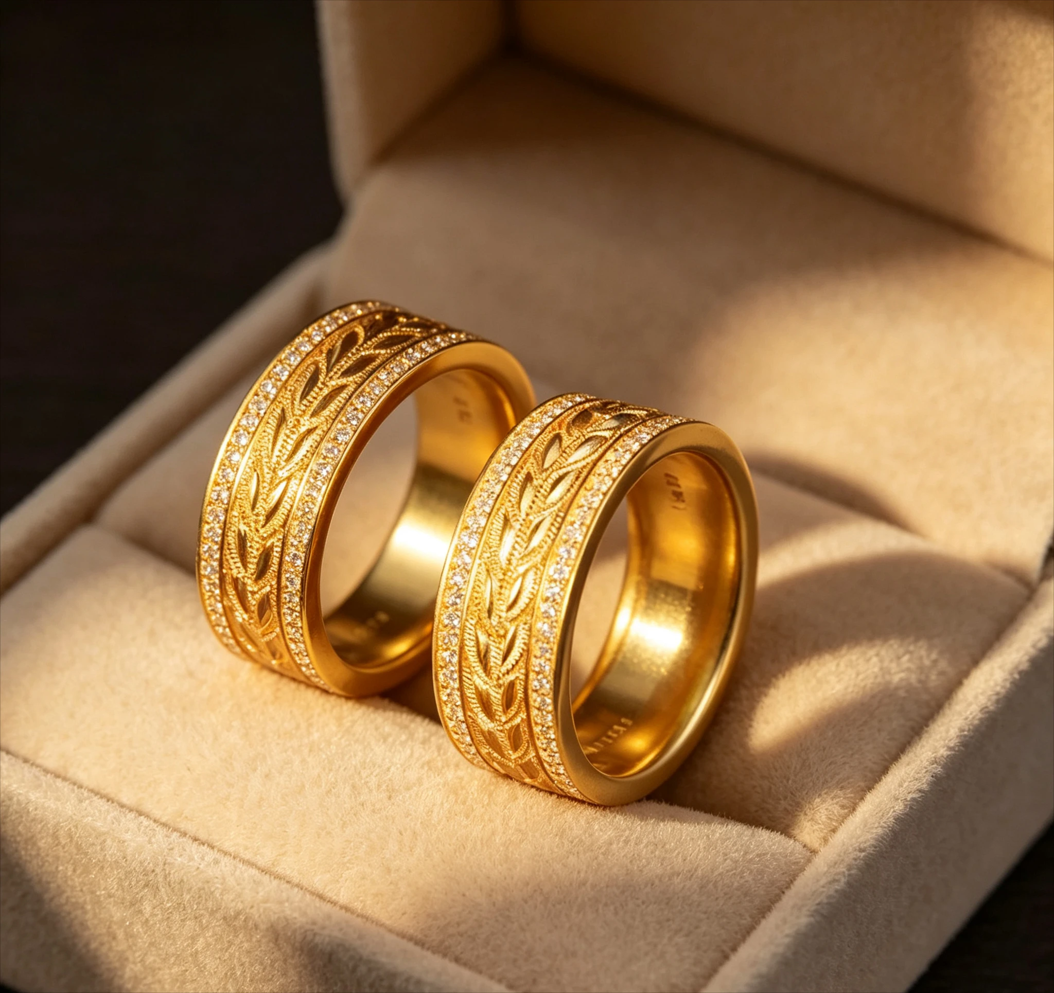 real gold wheat ears inlaid diamond ring ancient method weaving index finger ring wealth rolling  Giving gifts for friends