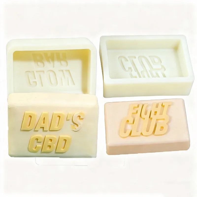 3D quadratische englische Buchstaben Silikon Seifenform, DIY Schokolade Eiswürfel Kuchen Backzubehör, Kunsthandwerk, Gips Kerzenherstellung Form