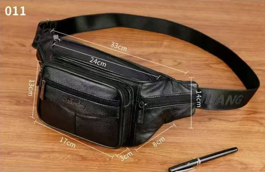Top Grade Leather Waist Bag 2026 New Men Fanny Pack Purse Designer Running Fitness Belt bag Phone Pack Male Crossbody Chest Bags