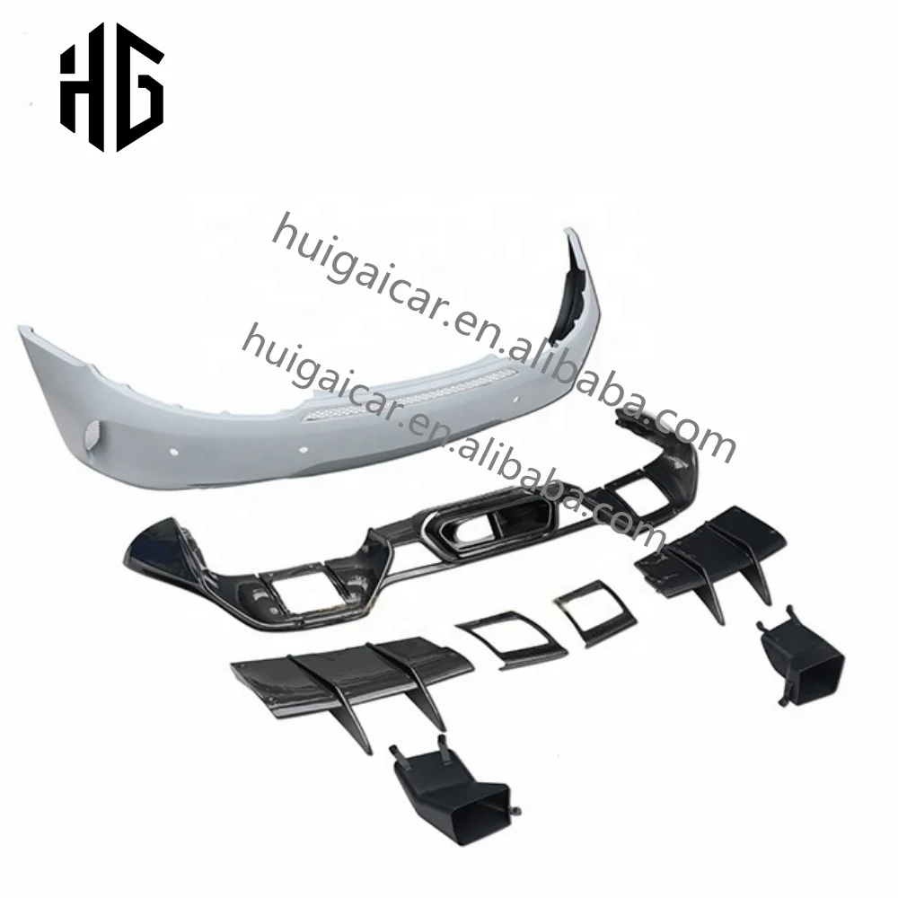 Modified to GTR style semi carbon fiber car rear bumper lip, suitable for  Amg Gt Gtc Gts rear diffuser car accesso