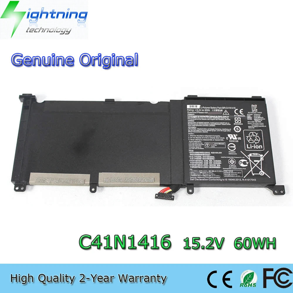

Genuine for ASUS ZENBOOK Pro BATTERY C41N1416 G501 G601J UX501VW