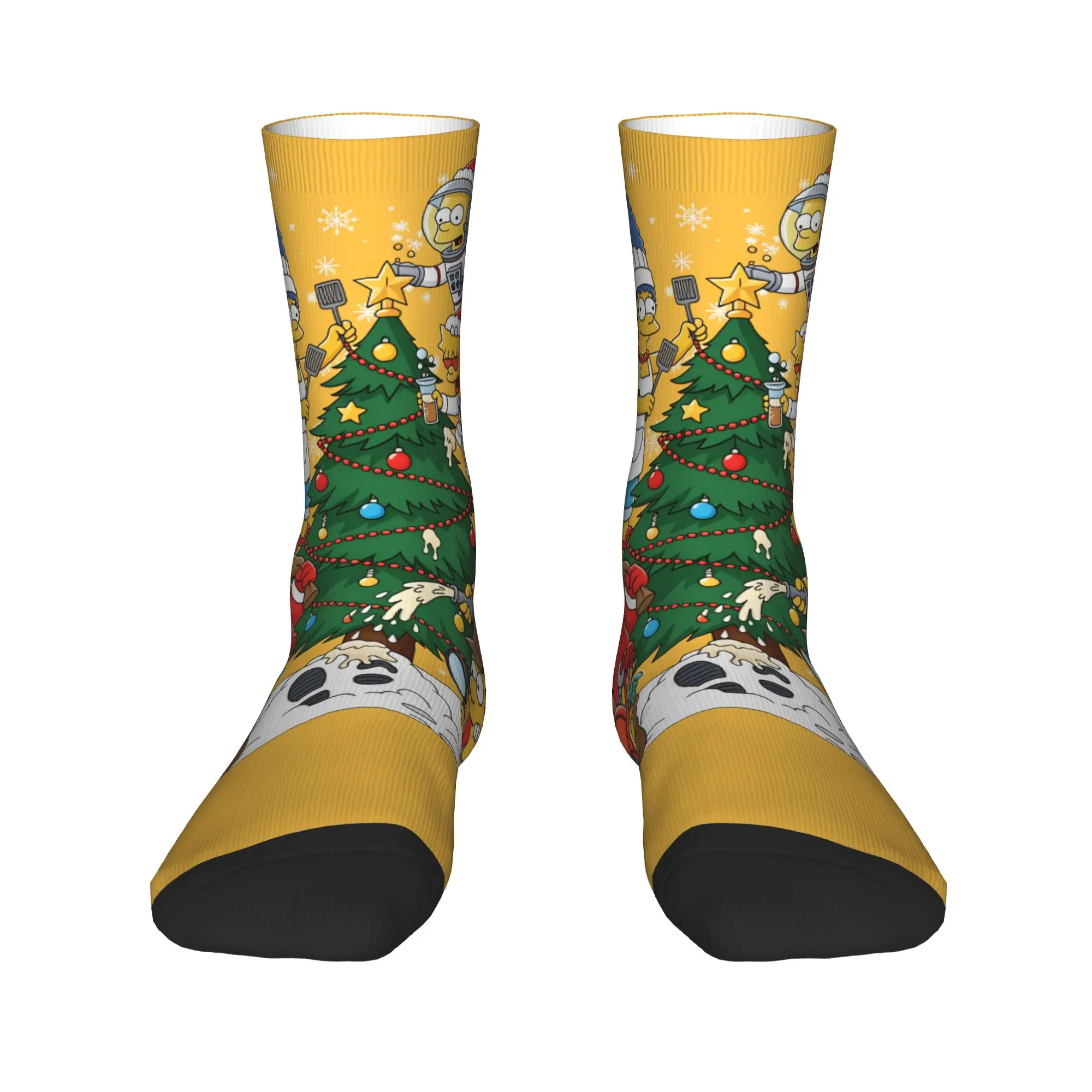 Christmas Family Fun  Cozy Holiday Socks The S-Simpsons \Stockings Women Men Soft Cycling Socks Winter Custom Anti Skid Socks