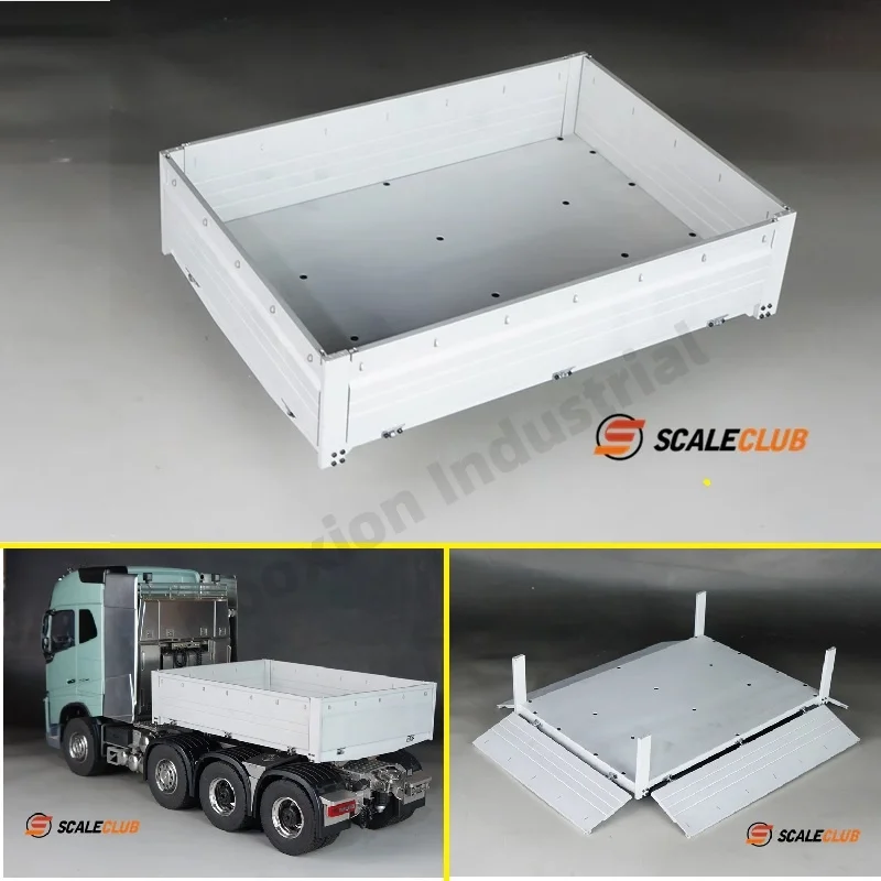 Scaleclub 1/14 8x8 6x6 Heavy Trailer Bucket Box For Tamiya Scania 770S MAN Benz Actros Volvo RC Trailer Tipper Car Diy Parts