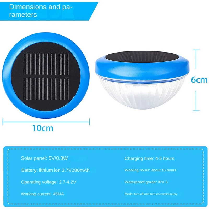 Luces LED solares flotantes para piscina, luces RGB impermeables que cambian de Color para piscina, estanque, Spa, bañera de hidromasaje, 1 pieza