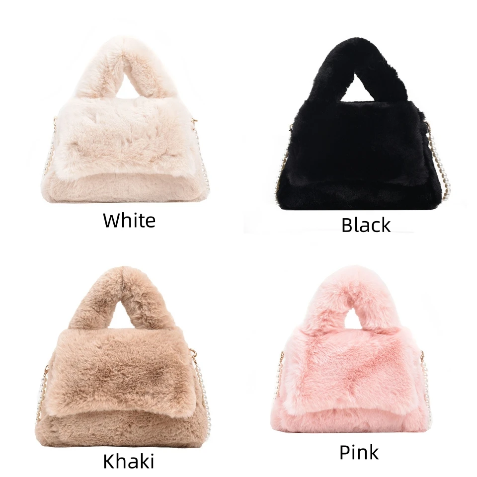 Women's Fashion Versatile Plush Shoulder Bags Large-capacity Female Handbags Travel Commute Light Ladies Leisure Crossbody Bags