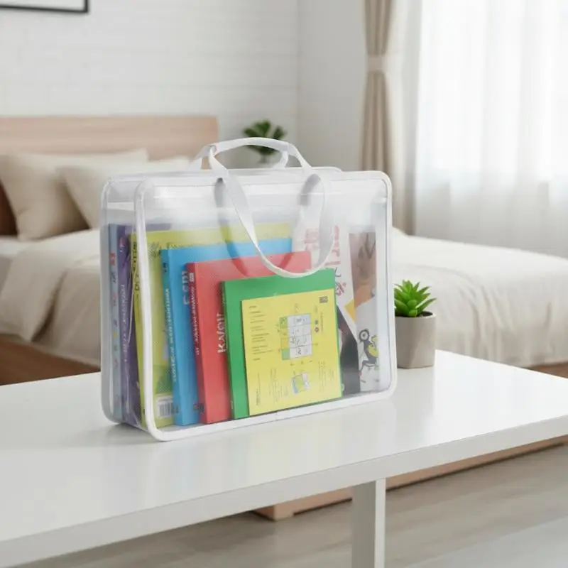 Transparent Mesh A4 File Bag Scratch Resistant Waterproof Big Capacity Odorless File Holder for School Office Business Trip